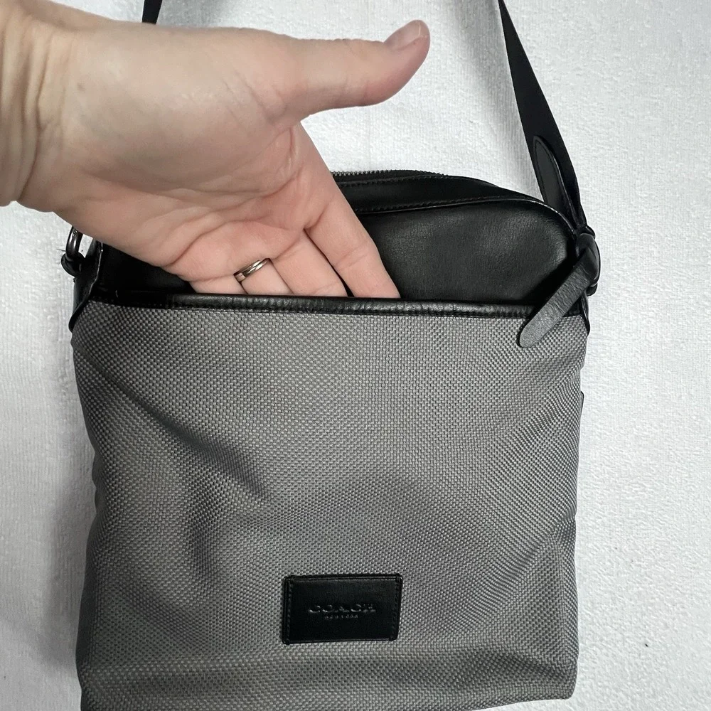 Coach F37609 Crossbody‎ Nylon Black Leather Mens Travel Work Bag